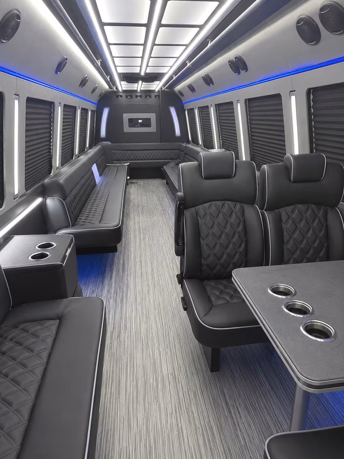 orem 25 passenger party bus inside