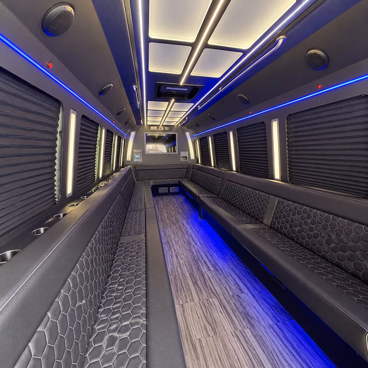 orem 30 passenger party bus interior