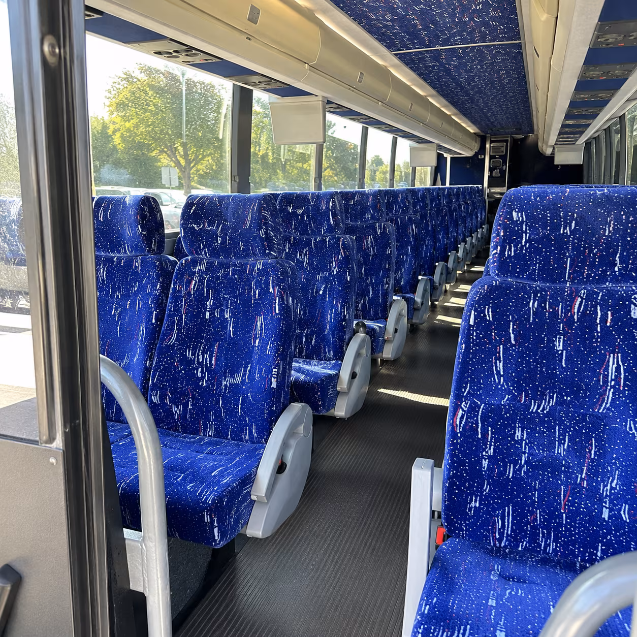 orem 50 passenger charter bus inside